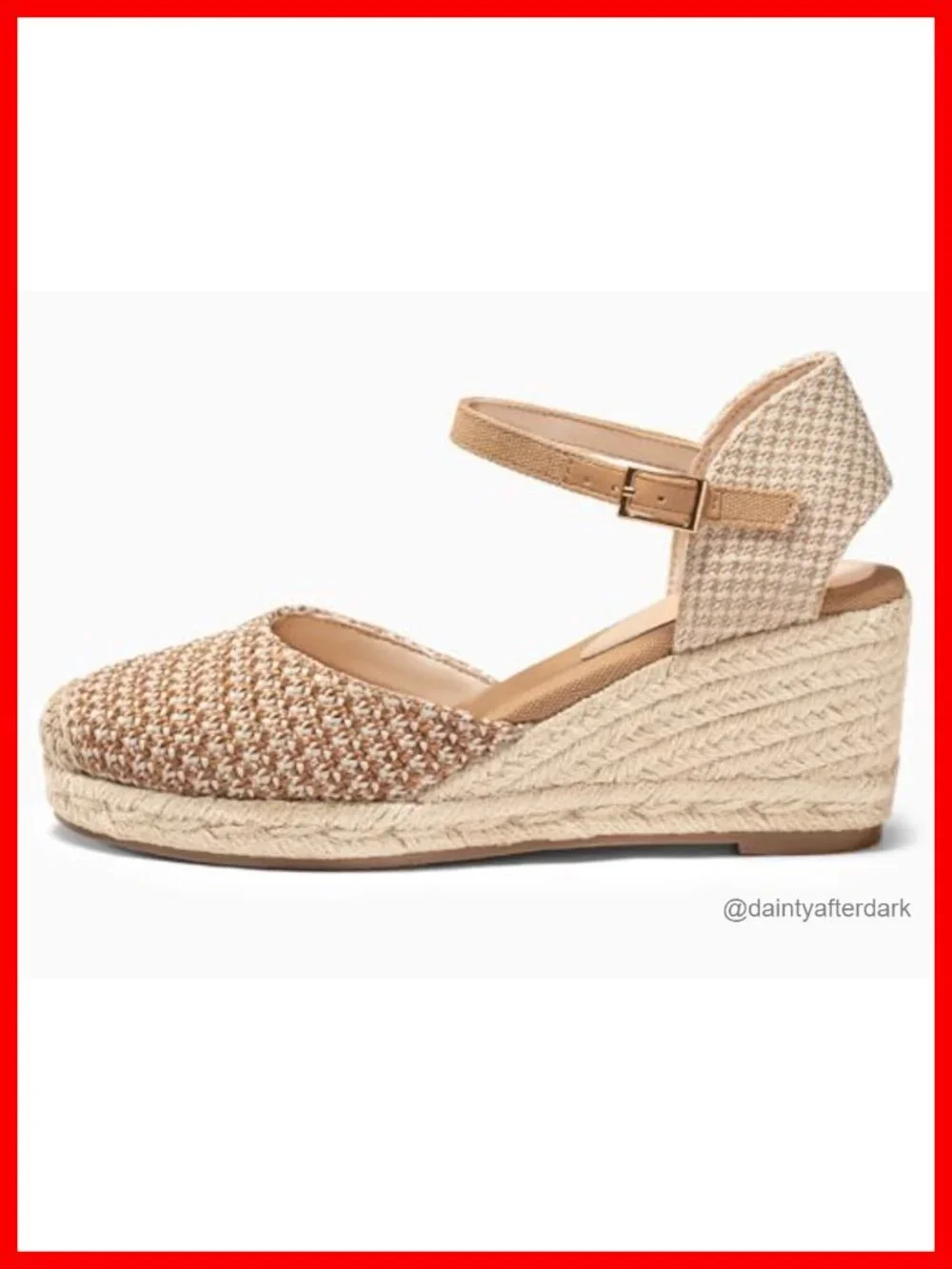 Women's Espadrille Wedge Sandals Raffia Ankle Strap